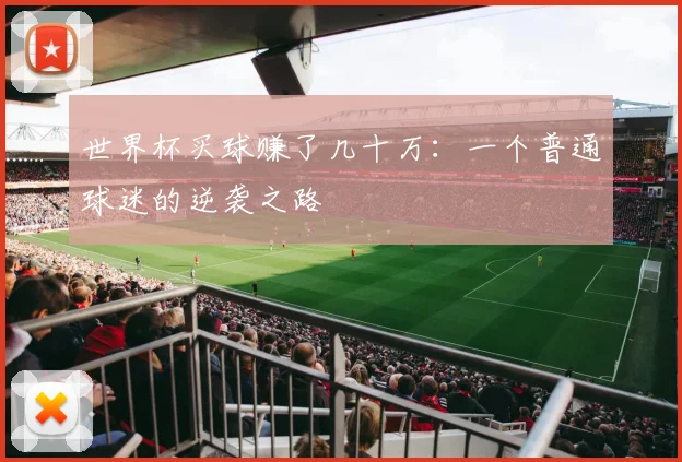 世界杯买球赚了几十万:一个普通球迷的逆袭之路
